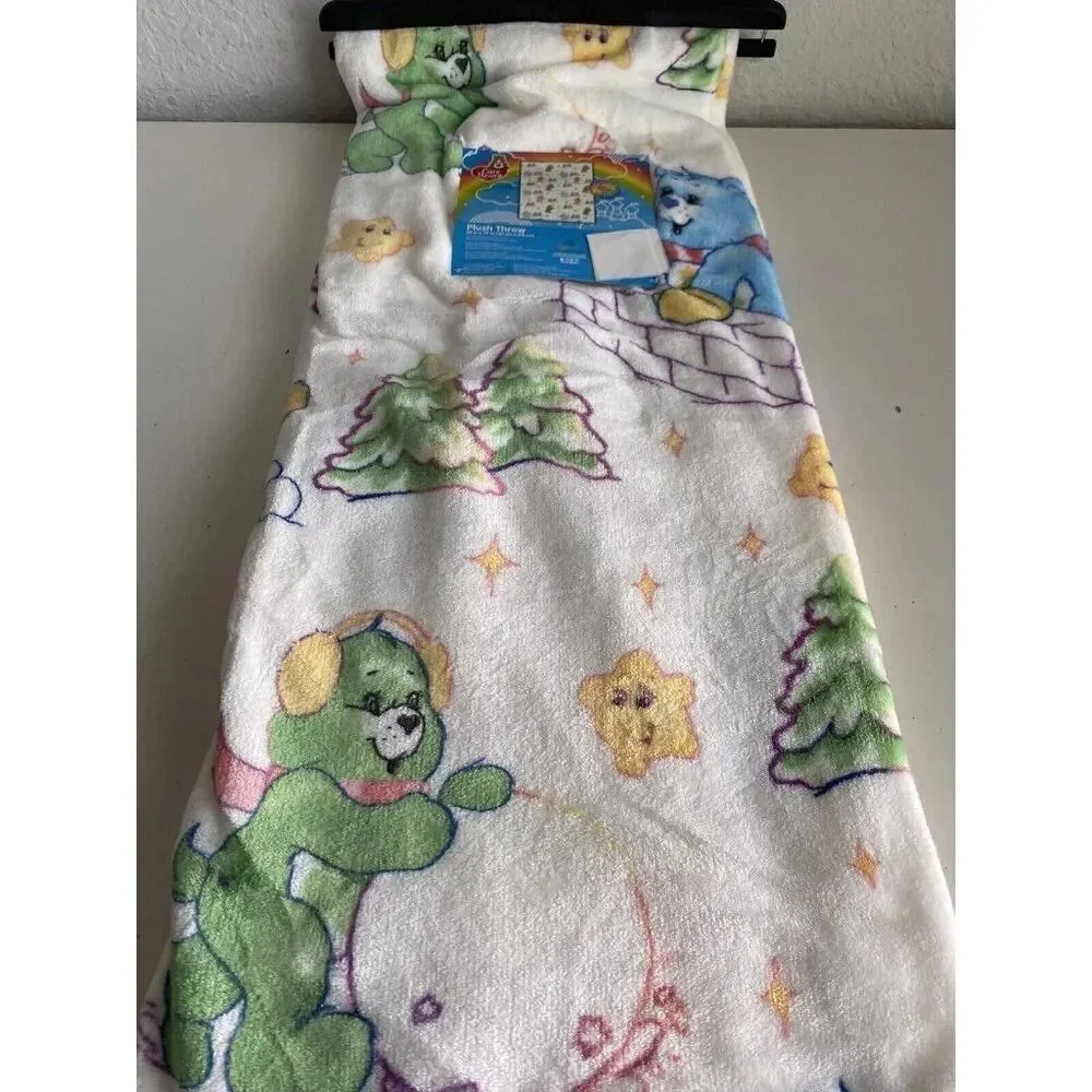 Care Bears Christmas Winter Snowball Fight  Soft Throw Blanket 50” X 70” NEW‎